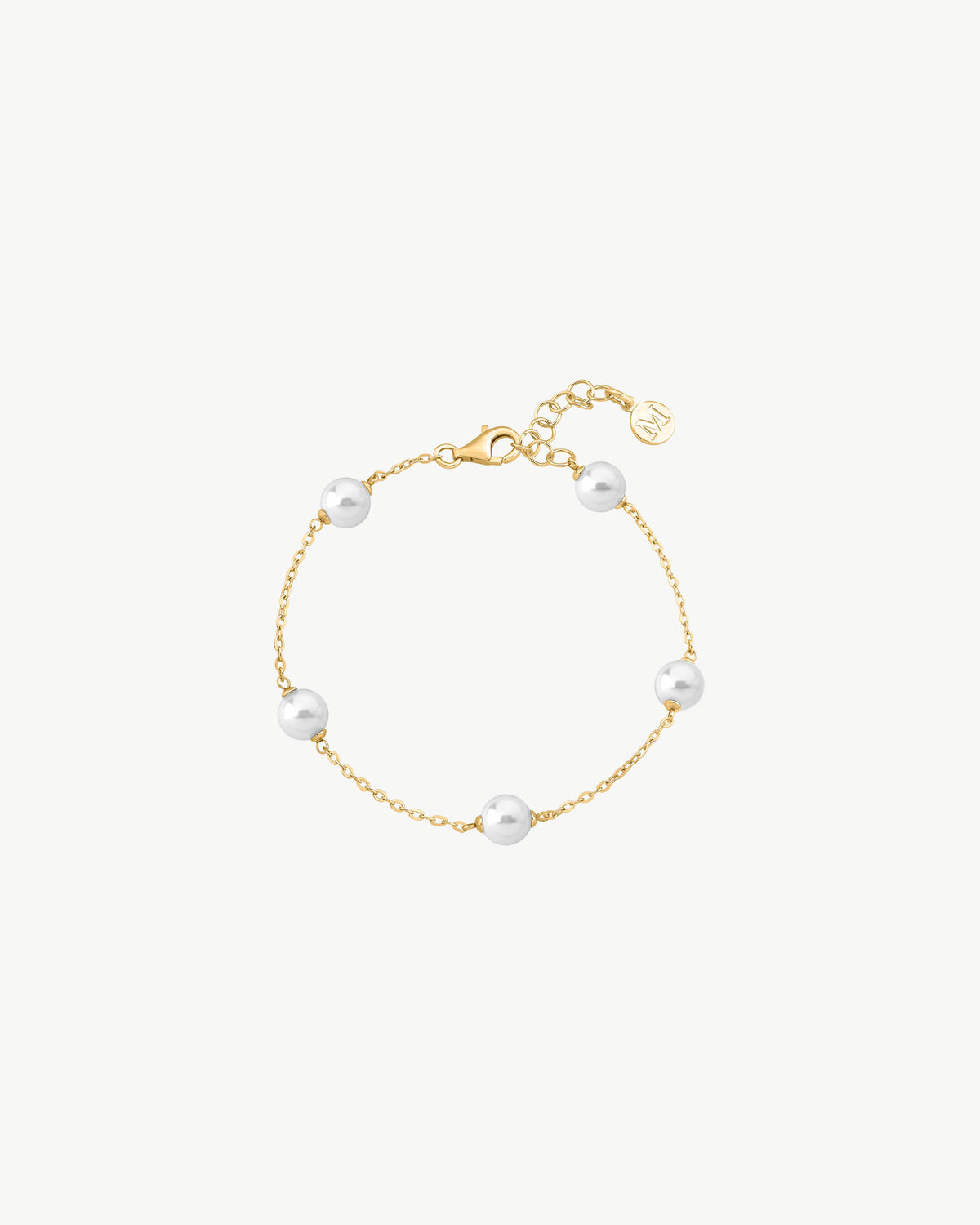 8 mm goldenes Perlenarmband Ilusión