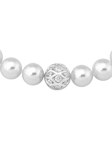 Pulsera Perlas 10mm y Circonitas Esfera