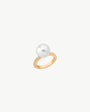 12mm Perlen- und Zirkoniaring Gold Hechizo