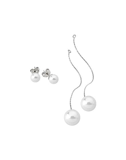 Long Pearl Earrings Rosa