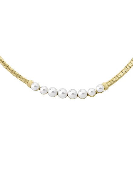 Collar Corto Perlas Dorado Galatea