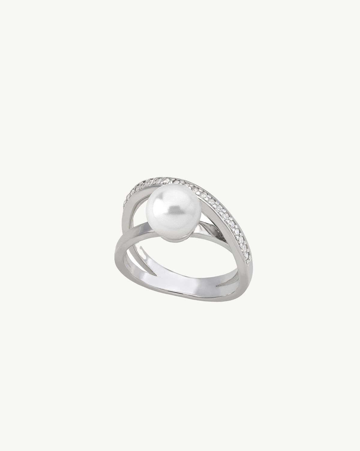 8 mm Perlen- und Zirkoniaring Exquisite