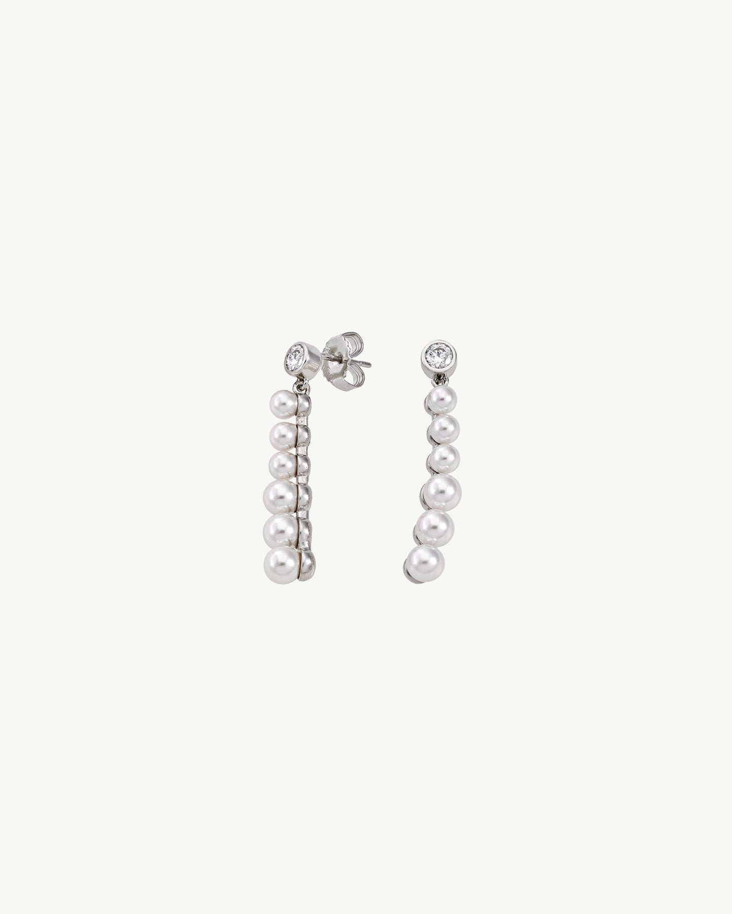 Pendientes Largos Perlas y Circonitas Arabesque