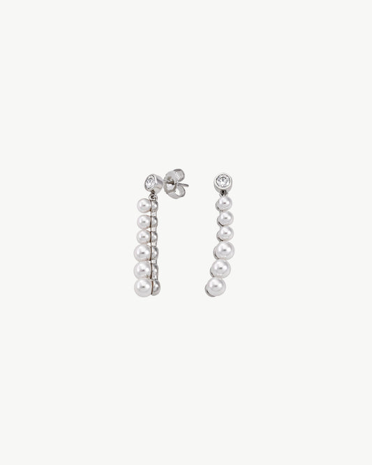 Pendientes Largos Perlas y Circonitas Arabesque