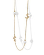 Halskette aus 5 mm großen Perlen und Blättern in Gold Juliette