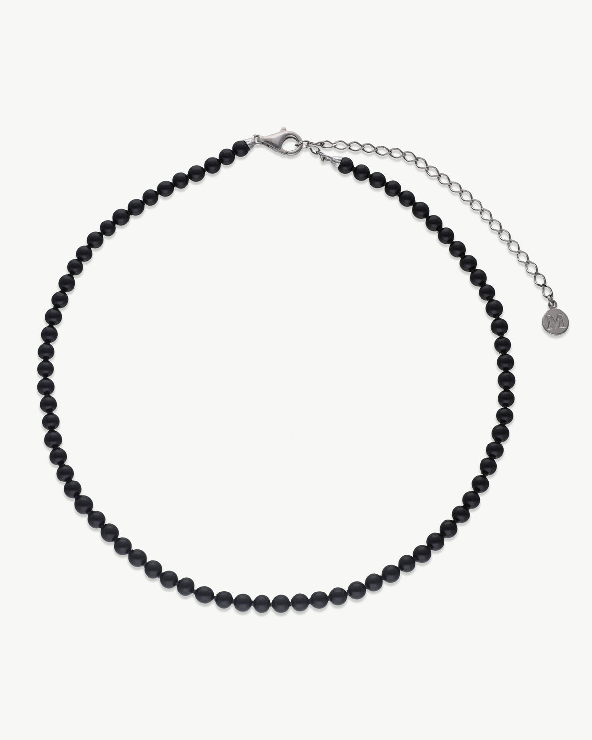4 mm schwarze Perlenkette Grace