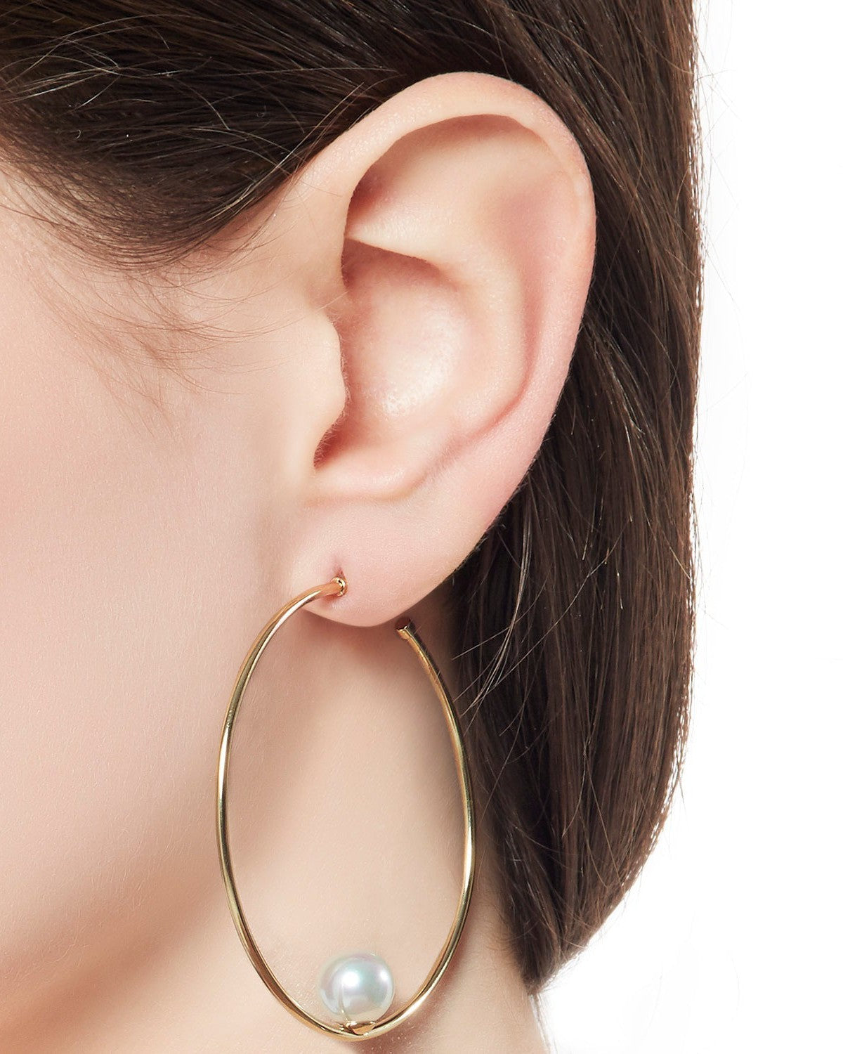 Pendientes Aro y Perla 10mm Dorados Marianela