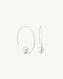 Pearl and Zirconia Hoop Earrings 10mm Isadora