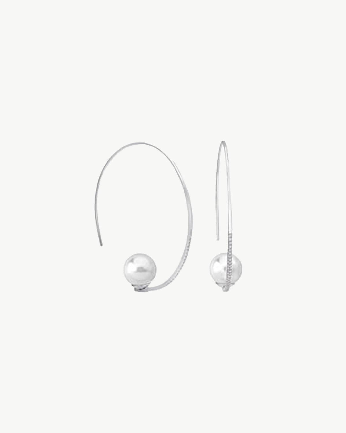 Pearl and Zirconia Hoop Earrings 10mm Isadora