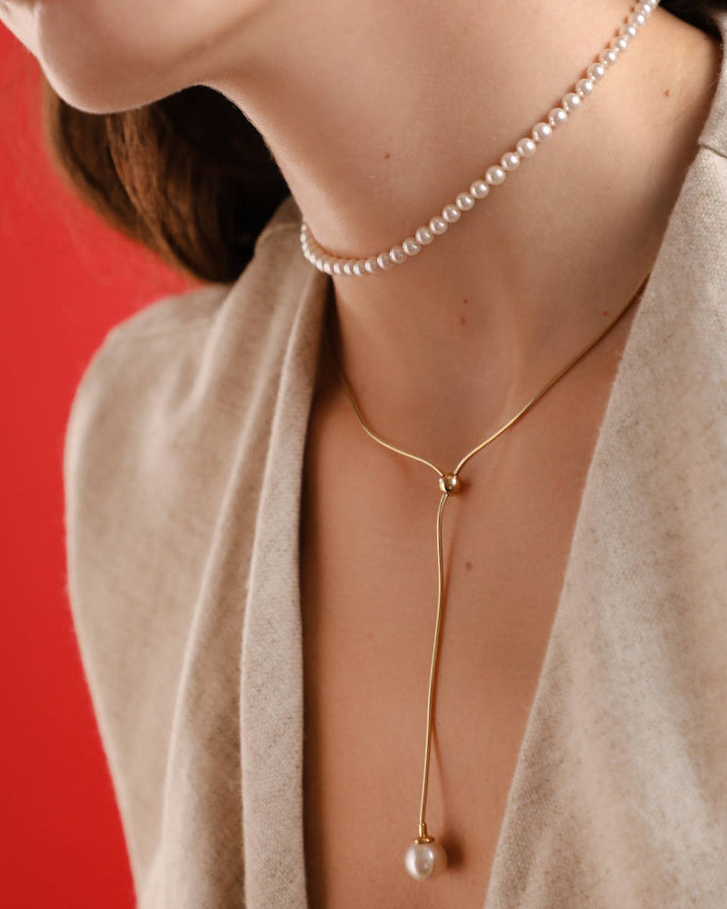 Goldene Perlenkette Alba