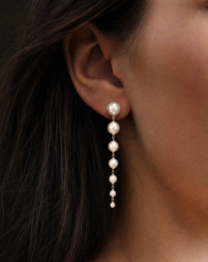 Pendientes largos de Perlas