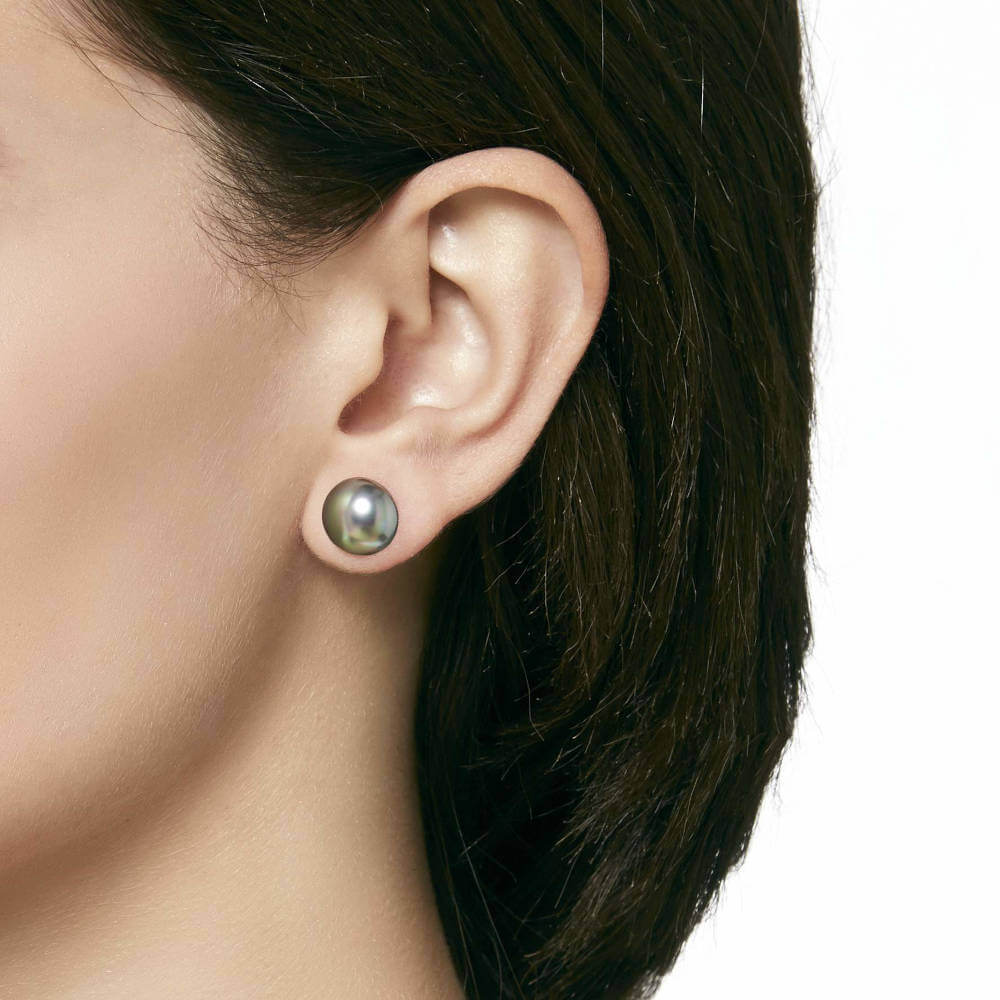 12 mm graue Ohrringe Mabe