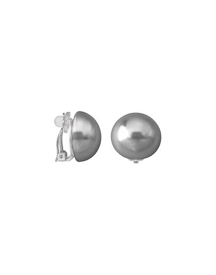 Pendientes Media Perla 18mm Gris Mabé