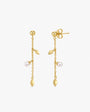 Leaf and Pearl Earrings 4mm Golden Romea