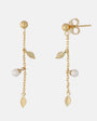 Leaf and Pearl Earrings 4mm Golden Romea