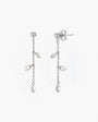 Long Earrings with Leaves and 4mm Pearl Romea