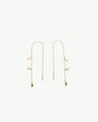 Lange Kette und Perlenohrringe 4mm Gold Romea