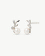 Leaf and Pearl Earrings 6mm Romea