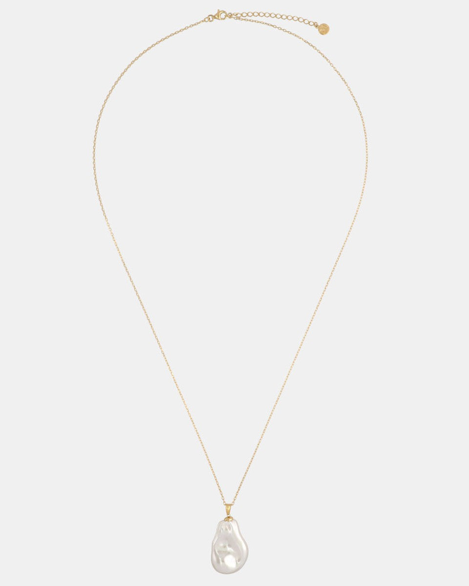 Gold 20x30mm Wildperlen-Anhänger-Halskette Keila