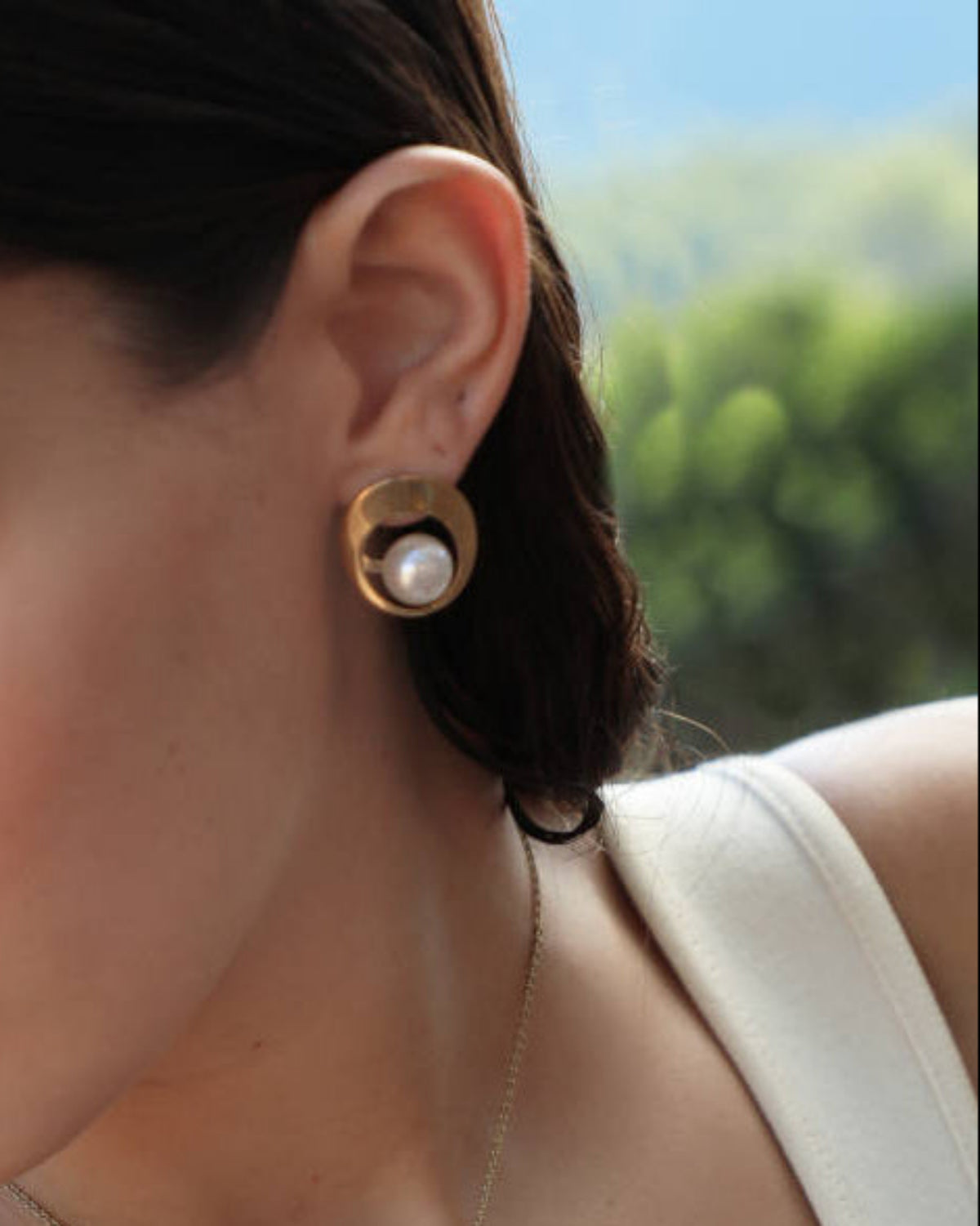 Pendientes Perla Dorados Petra