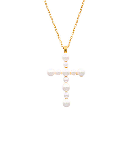 Weißer Kreuzanhänger Cruces