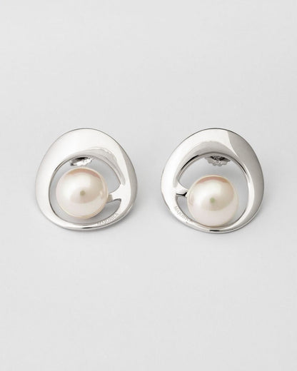 Ohrringe Silber mit Süßwasserperle 10mm weiß Petra