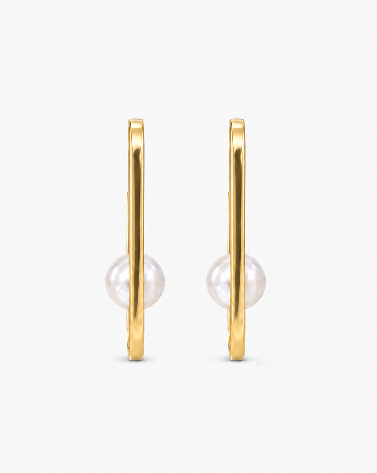 Pearl Earrings 10mm Golden Atenea