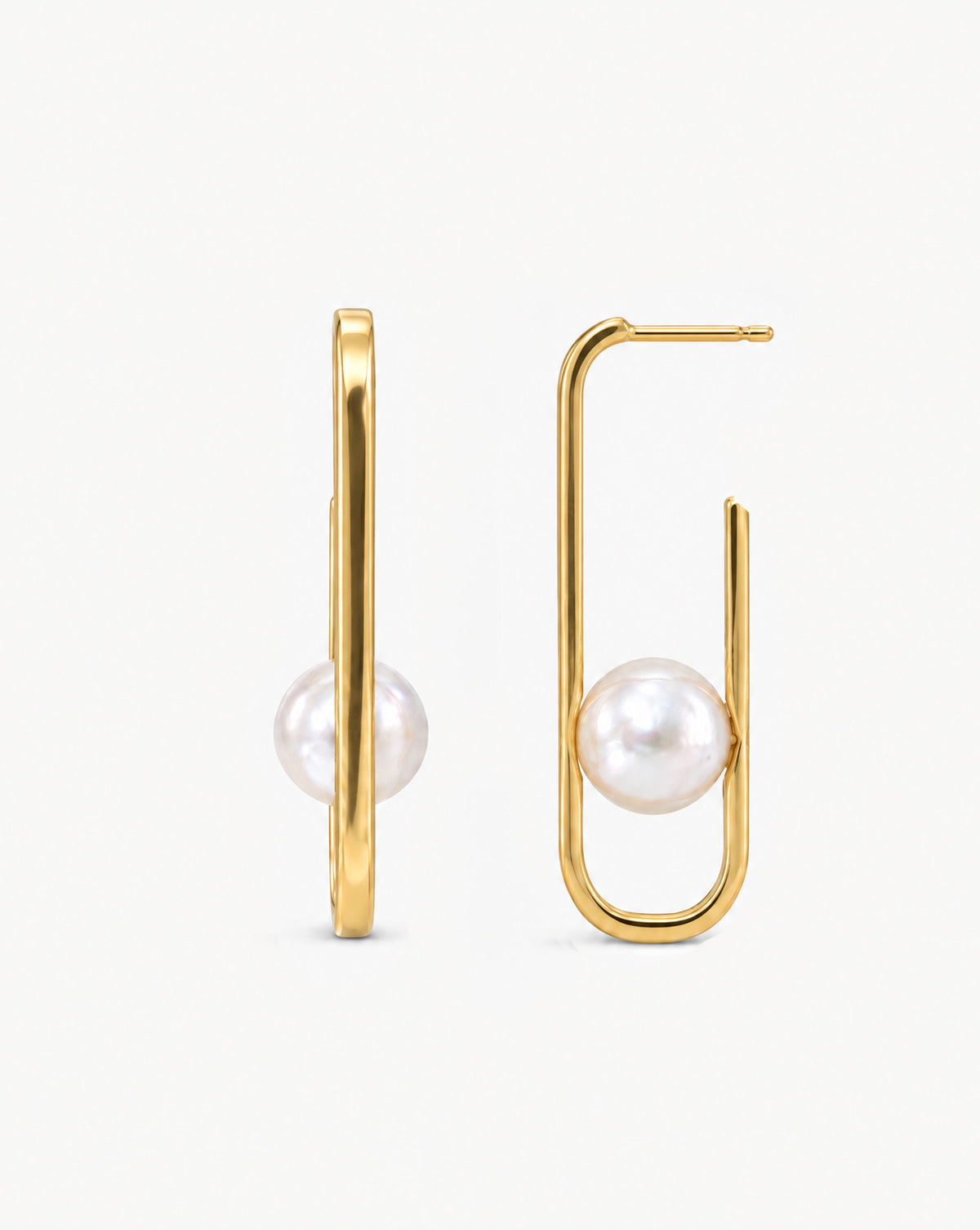 Pearl Earrings 10mm Golden Atenea