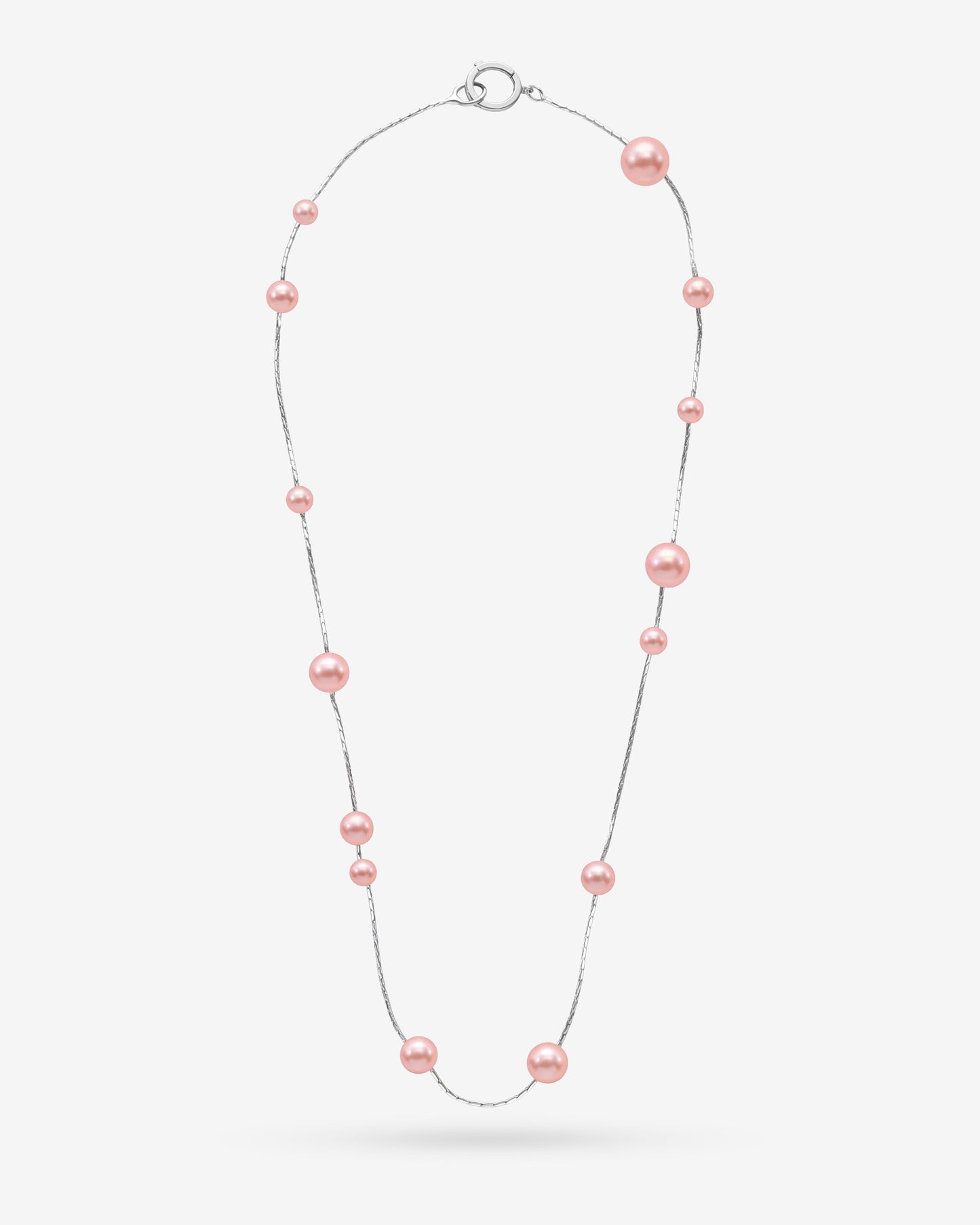 Halskette 40cm Rosa Perlen Dangle