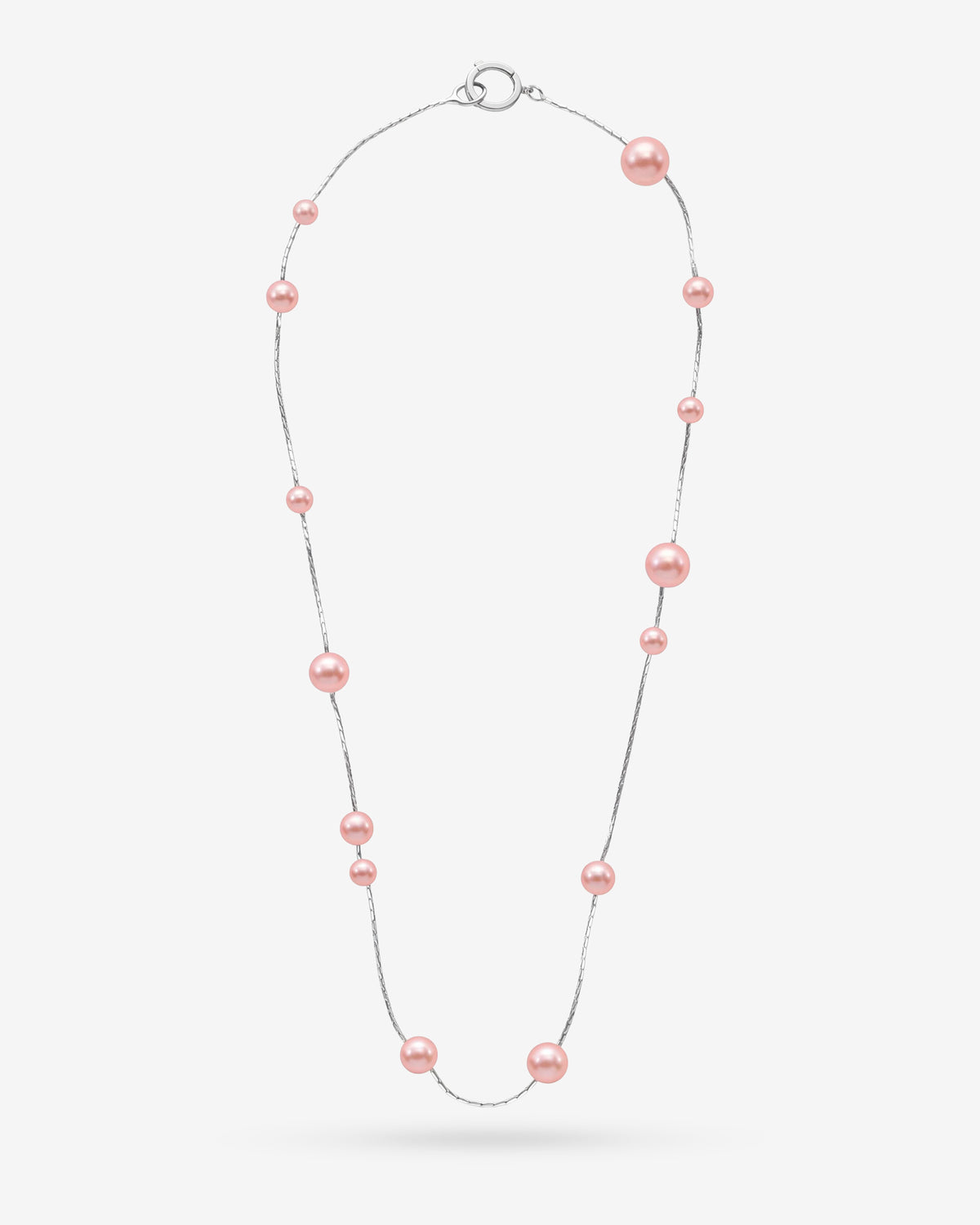 Halskette 40cm Rosa Perlen Dangle