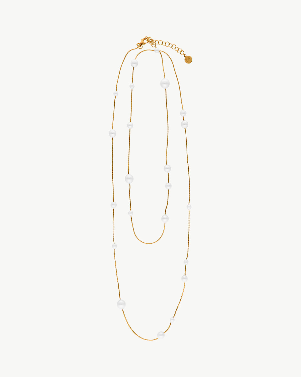 90 cm lange Halskette mit baumelnder goldener Perle Dangle