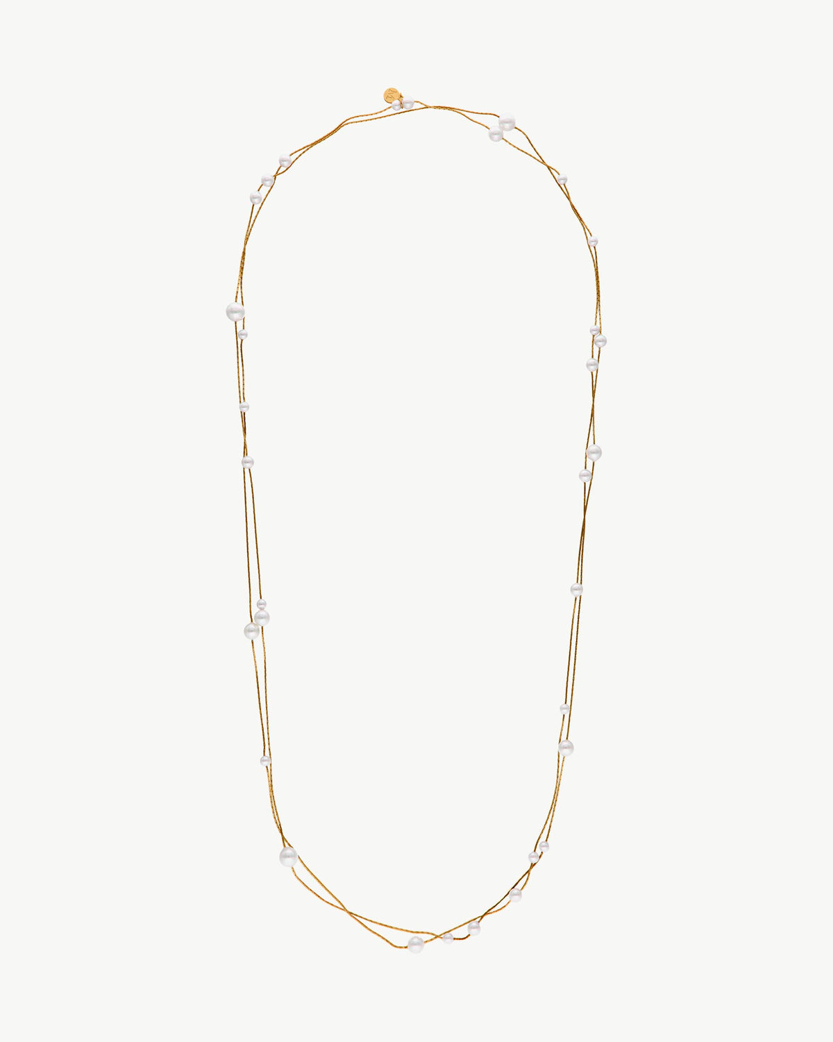 Collar Largo 160cm con Perlas Dorado Dangle