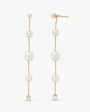 Long Pearl Earrings Golden Dangle