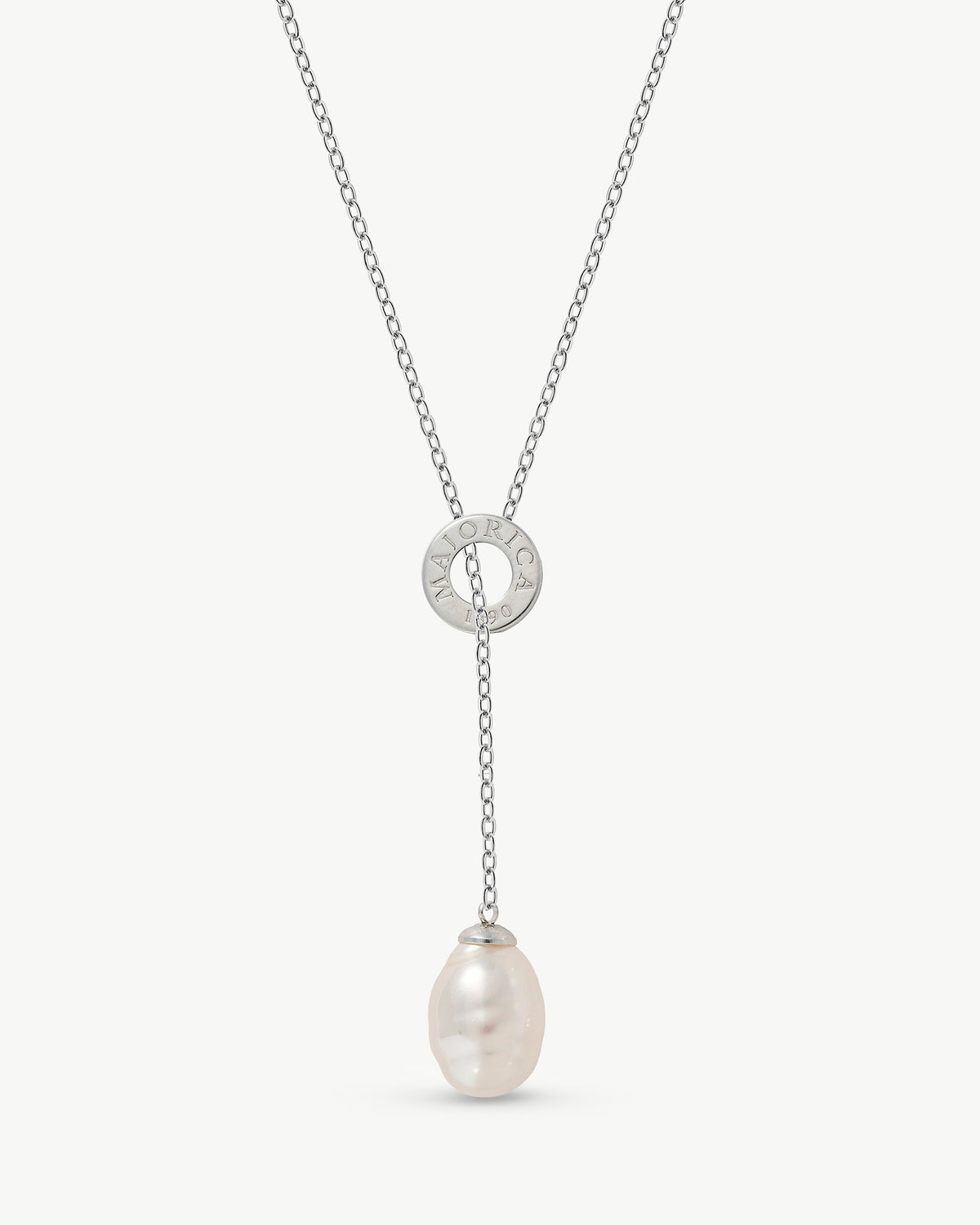 Pearl Necklace 12mm White Gold Luar