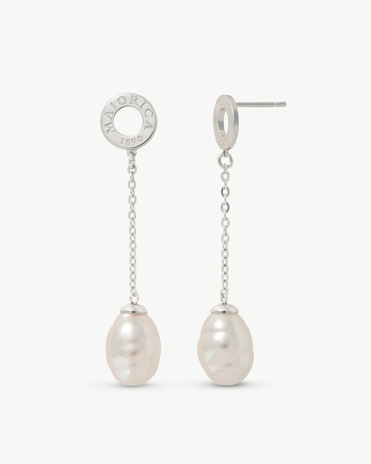 Long Pearl Earrings 12mm Luar