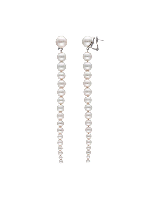 Long Earrings with Graduated Pearls
