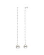 Pendientes extra Largos Cadena de Plata y Perlas
