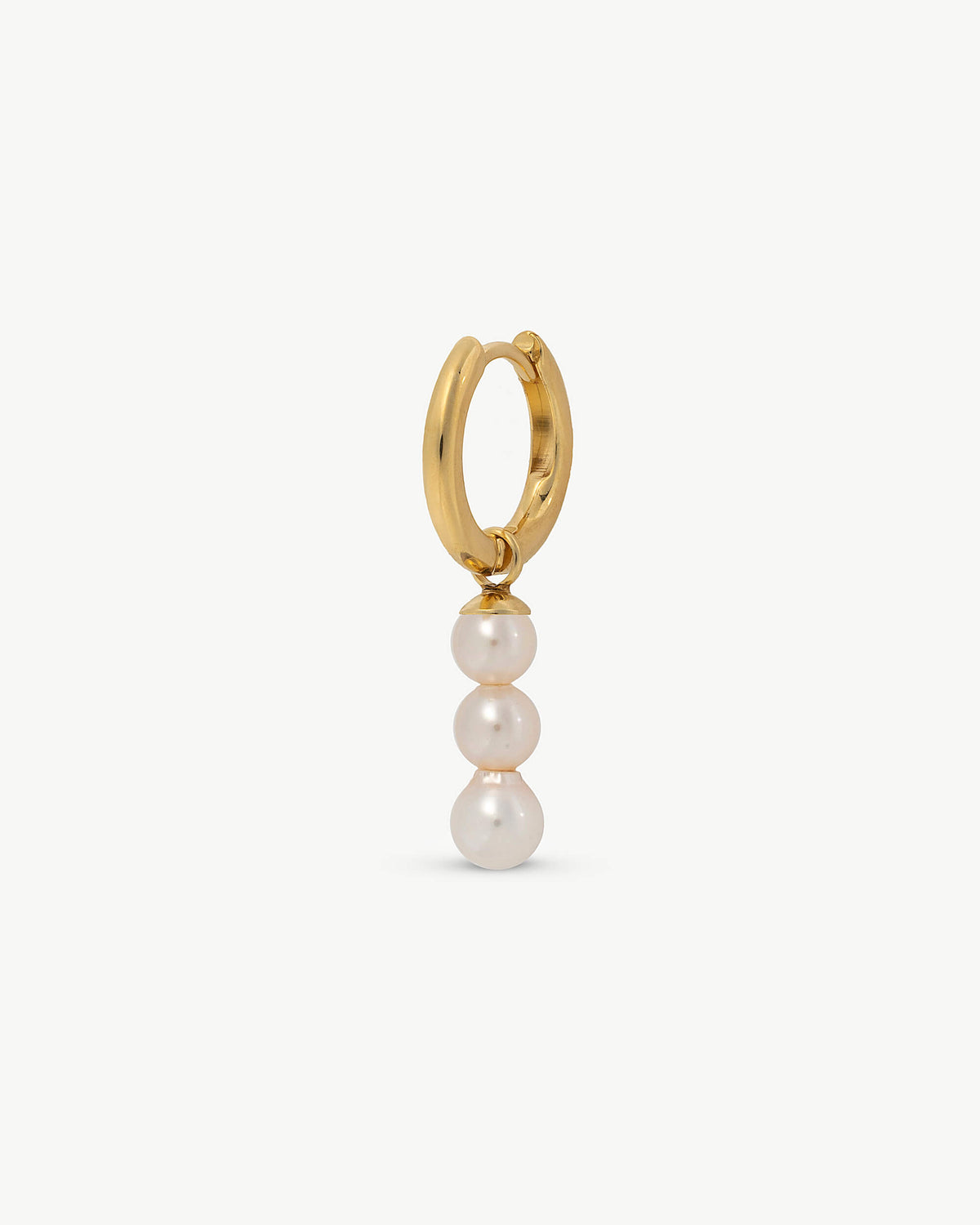 3 Perlen Weißer Ohrring Mini Charms