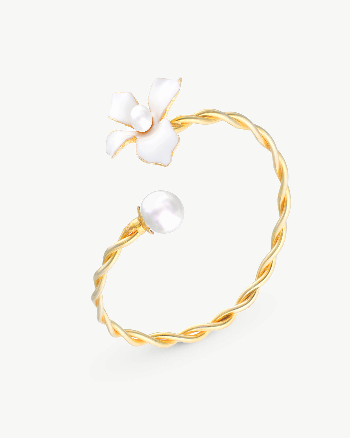 Weißes Armband Flowers