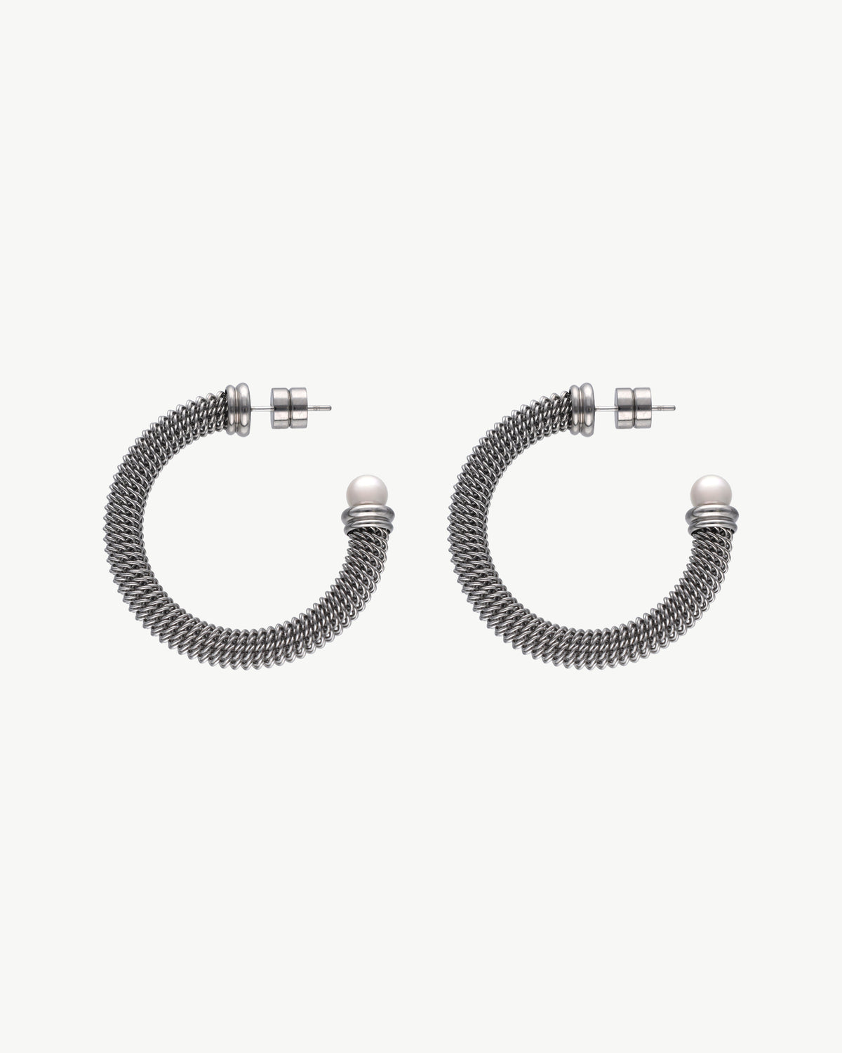 Pendientes Aro Dos Perlas 6mm Blanco Tender