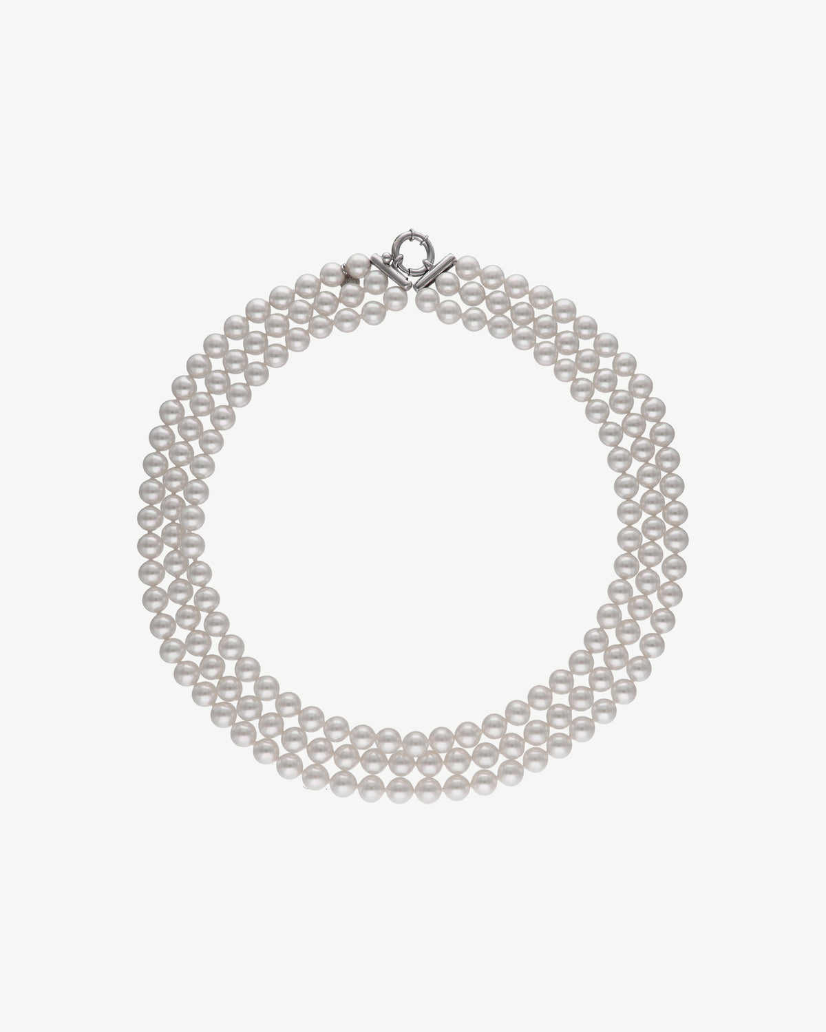 Drei Runden Perlenkette 8 mm weiß Essentials