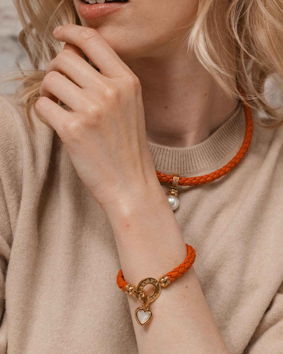 Herz-Charm, 12 mm, weißes Perlmutt San Valentín