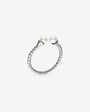 Anillo Acero con Perlas Blancas Twist