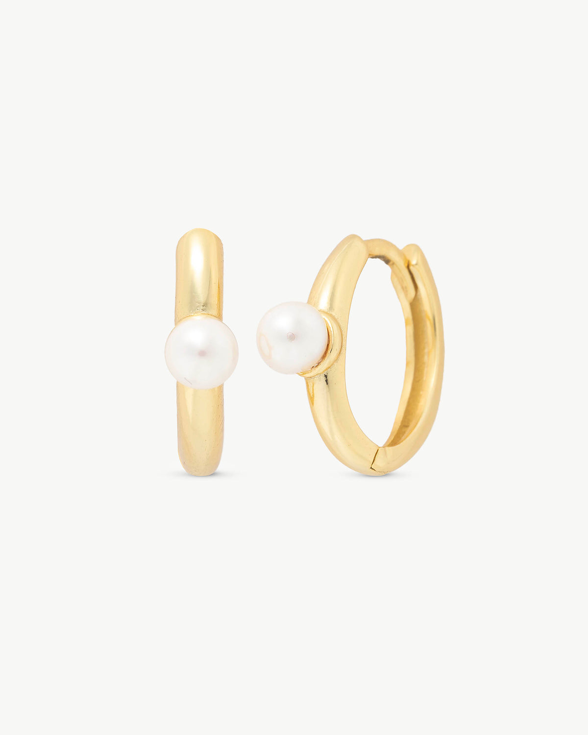 Hoop Pearl Earrings Golden Essentials