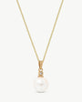 10 mm Perlen- und Diamanthalskette aus 18 Karat Gold