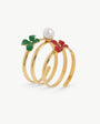 Anillo Perla 5mm y Flores Mini Flowers