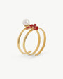 5 mm Perlen und roter Blumenring Mini Flowers