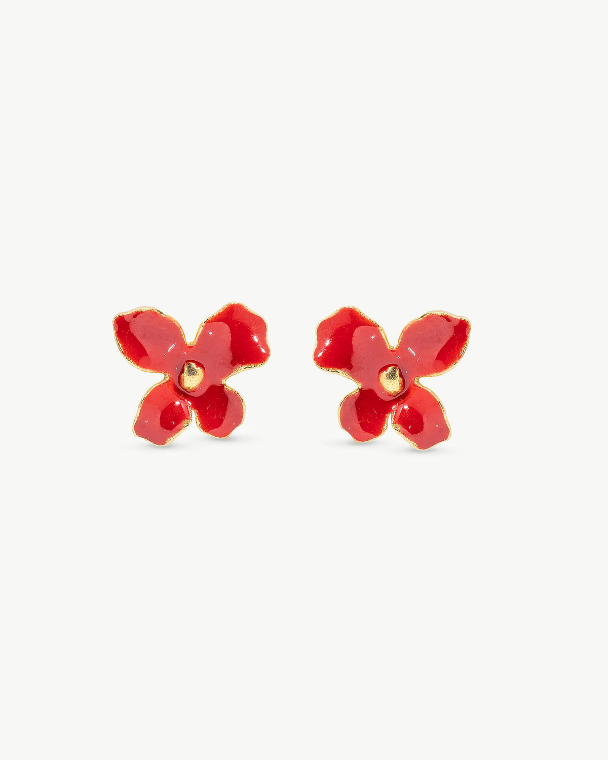 Rote Blumen Ohrringe Mini Flowers