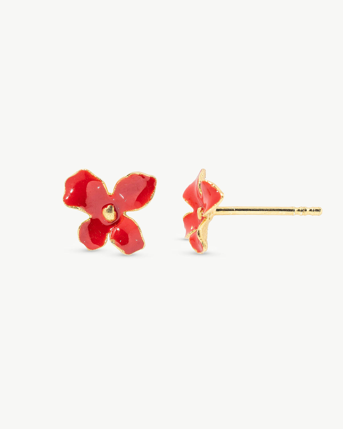 Rote Blumen Ohrringe Mini Flowers