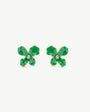 Flower Earrings Green Mini Flowers